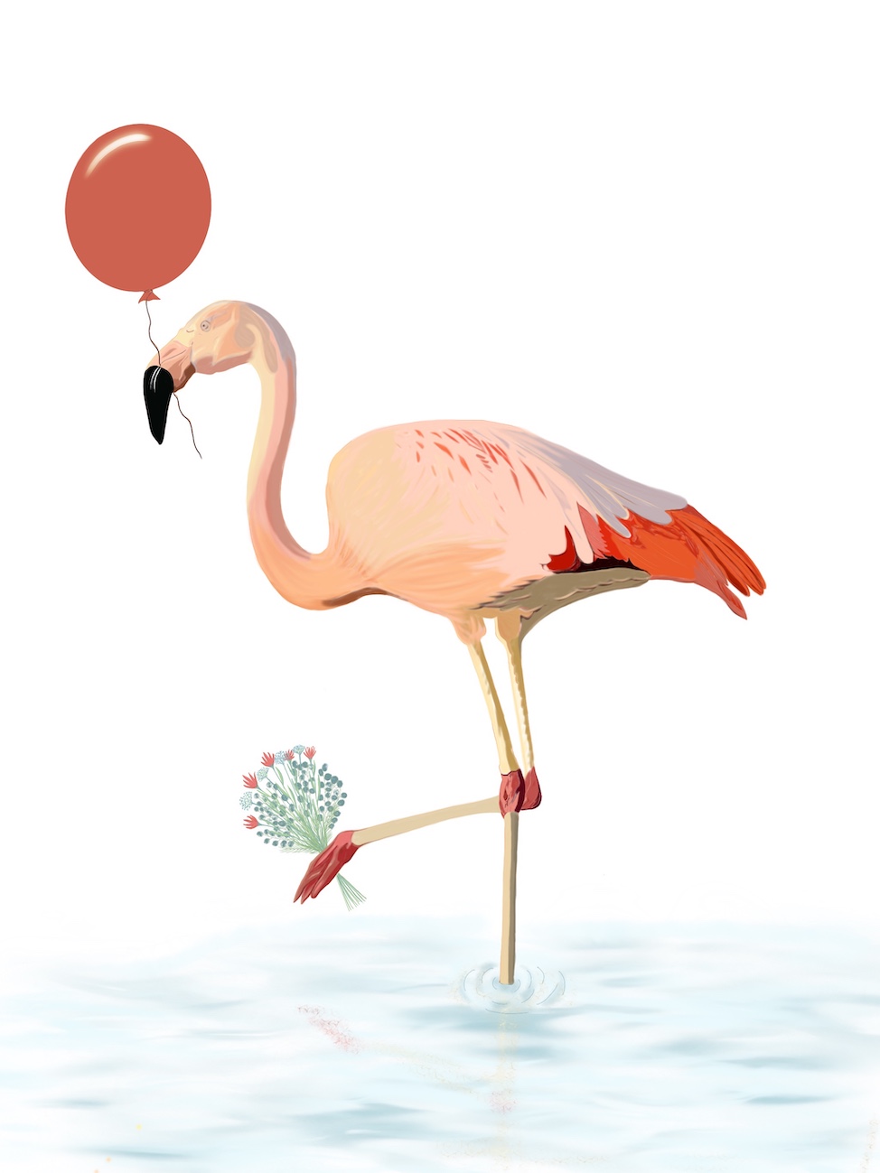 Postkarte Geburtstag Flamingo