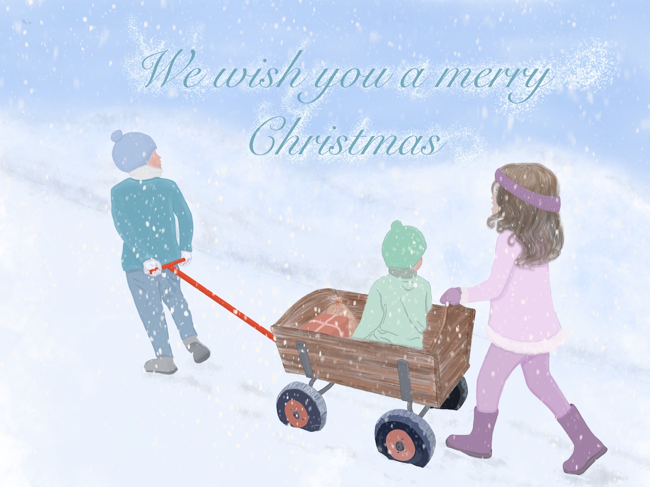 Postkarte: We wish you a merry Christmas
