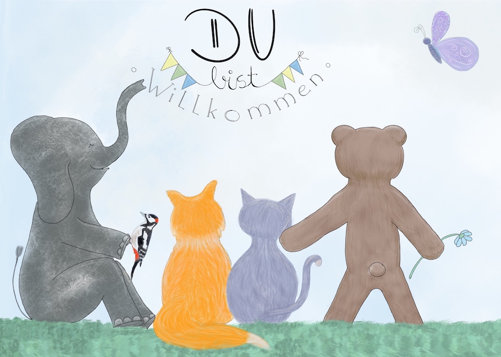 Postkarte Willkommen
